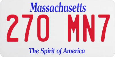 MA license plate 270MN7