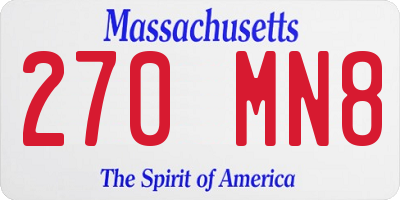 MA license plate 270MN8