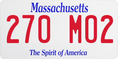 MA license plate 270MO2