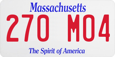 MA license plate 270MO4