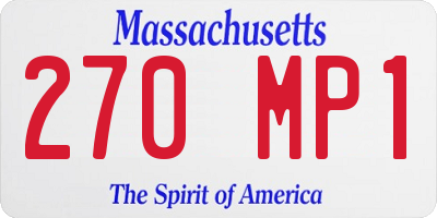 MA license plate 270MP1