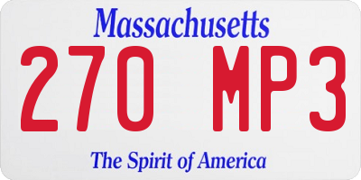 MA license plate 270MP3
