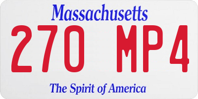 MA license plate 270MP4