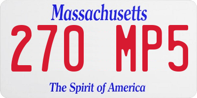 MA license plate 270MP5