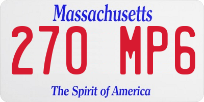 MA license plate 270MP6