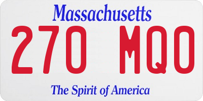 MA license plate 270MQ0