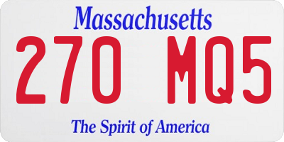 MA license plate 270MQ5
