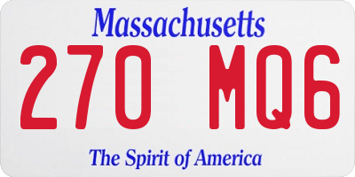 MA license plate 270MQ6