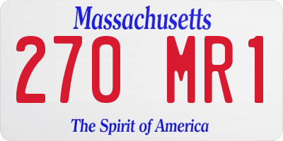 MA license plate 270MR1