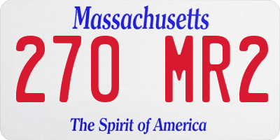 MA license plate 270MR2