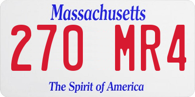 MA license plate 270MR4