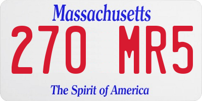 MA license plate 270MR5