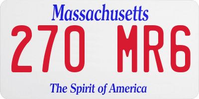 MA license plate 270MR6