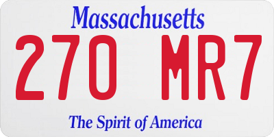 MA license plate 270MR7
