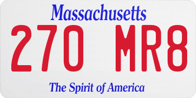 MA license plate 270MR8