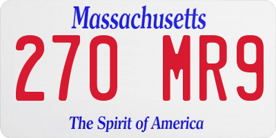MA license plate 270MR9