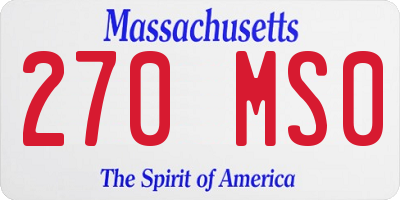 MA license plate 270MS0