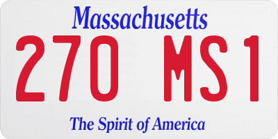 MA license plate 270MS1