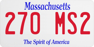 MA license plate 270MS2