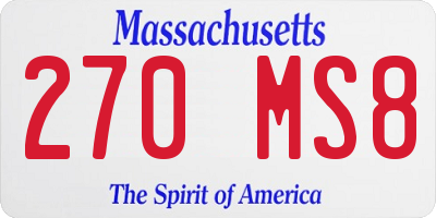 MA license plate 270MS8