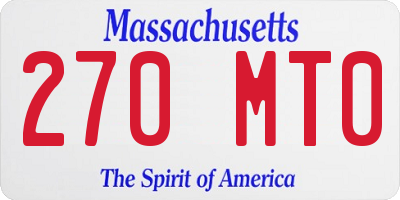 MA license plate 270MT0
