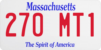 MA license plate 270MT1