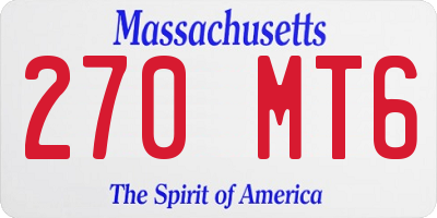 MA license plate 270MT6