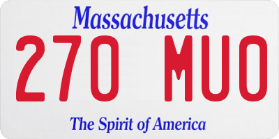 MA license plate 270MU0