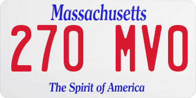 MA license plate 270MV0