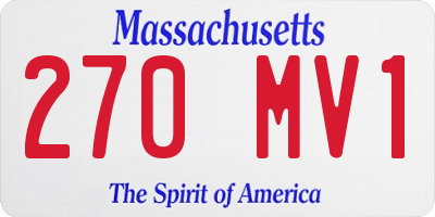 MA license plate 270MV1