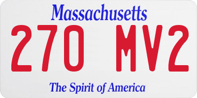 MA license plate 270MV2