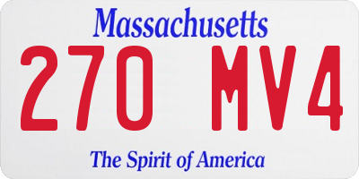 MA license plate 270MV4