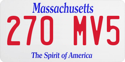 MA license plate 270MV5