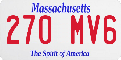 MA license plate 270MV6