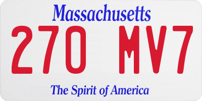 MA license plate 270MV7