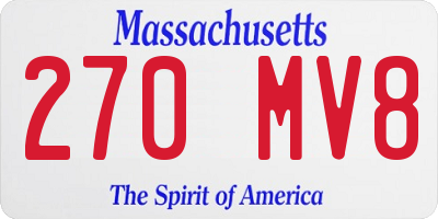 MA license plate 270MV8