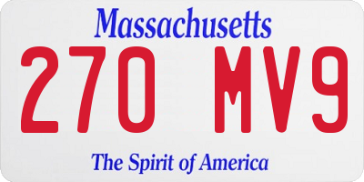 MA license plate 270MV9