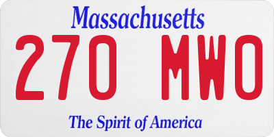 MA license plate 270MW0