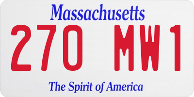 MA license plate 270MW1