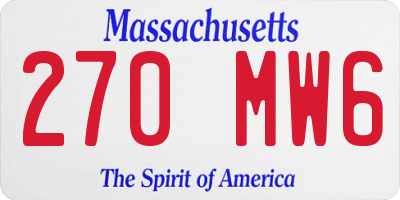 MA license plate 270MW6