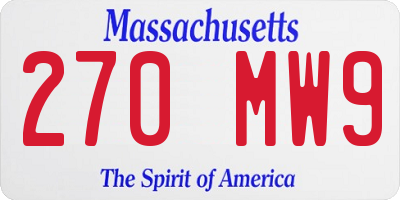 MA license plate 270MW9