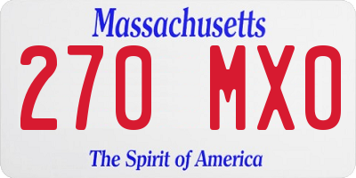 MA license plate 270MX0