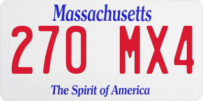 MA license plate 270MX4
