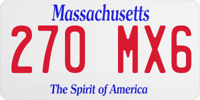MA license plate 270MX6