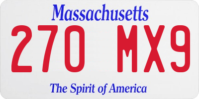MA license plate 270MX9