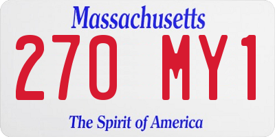 MA license plate 270MY1