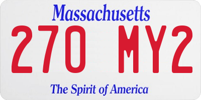 MA license plate 270MY2
