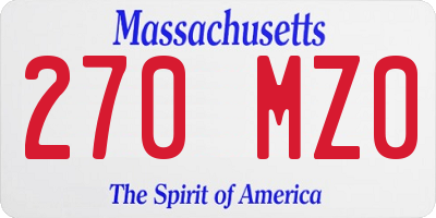 MA license plate 270MZ0