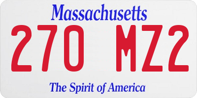 MA license plate 270MZ2