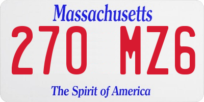 MA license plate 270MZ6